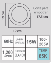 ETLED-RS 15W 65K 100-265V SATÍN