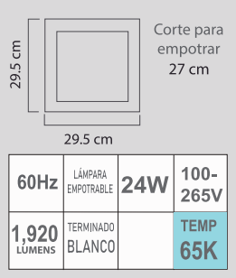 ETLED-CB 24W 65K 100-265V BLANCO