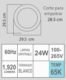 ETLED-RB 24W 65K 100-265V BLANCO