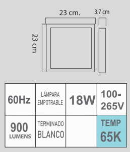STLED-CB 18W 65K 100-265V BLANCO