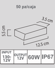 TRANSFORMADOR 60W 130-12V