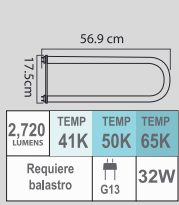 FOCO FB32T8 TIPO U 32W