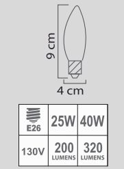 FLAMA E26 130V CLARO