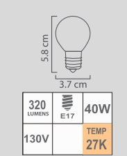 FOCO S11 40W E17 130V CLARO