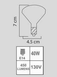 R14 40W E14 130V CLARO