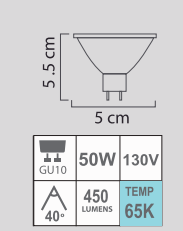 FOCO GU10 50W 130V