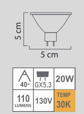 FOCO MR16 20W 130V