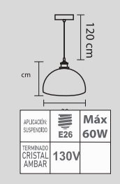 LUMINARIO RETRO LR-02/A E26 ÁMBAR