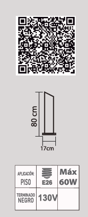 LUMINARIO MINIPOSTE MP-100 /N 1L E26 NEGRO