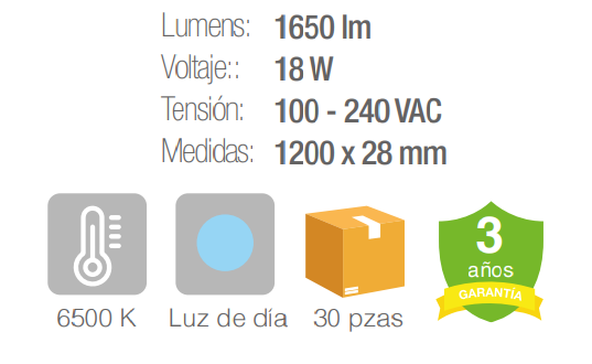 Tubo LED Transparente - Cristal + PVC
