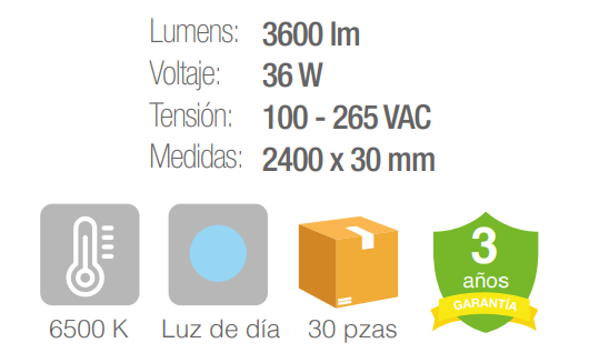 Tubo LED Opalino - Auminio + PC