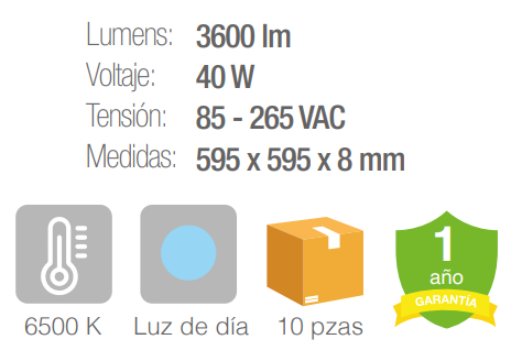 Luminario tipo Panel - Saín
