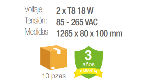 Gabinete Slim a prueba de vapor Gris Gabinete para 2 tubos