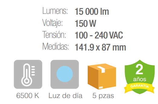 Luminario LED Industrial - Negro
