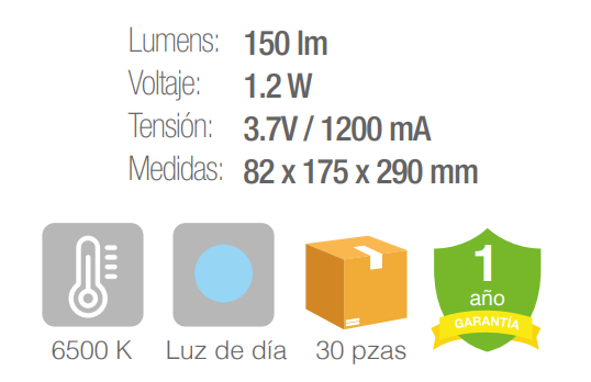 Luminario Solar de LED - Negro