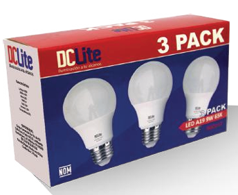 FOCO LED A19 9W 65K E26 130V 3 PACK