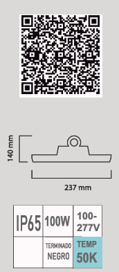 LED UFO-100/C 100W 50K 100-277V