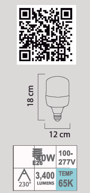 LED HW-40W 65K E26 100-277V