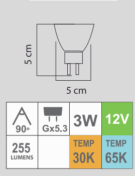 LED MR16 3W 12V