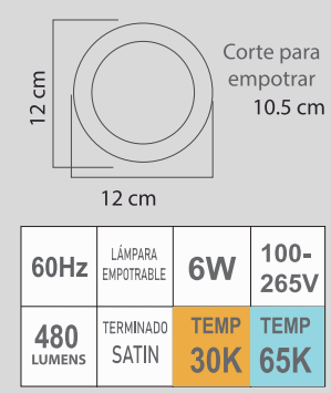 ETLED-RS 6W 100-265V SATIN