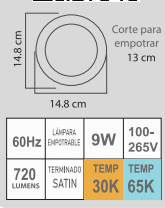 ETLED-RS 9W 100-265V SATIN