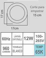 ETLED-RB 12W 65K 100-265V BLANCO