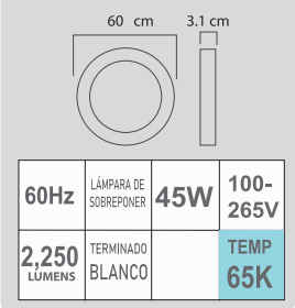 STLED-RB 45W 65K 100-265V BLANCO