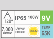 REFLECTOR LED 100W 65K SOLAR