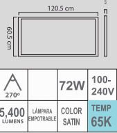 PAN LED-S 72W 65K 100-240V SATÍN