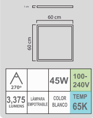 PAN LED-B 45W 65K 100-240V BLANCO