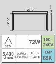 PAN LED-B 72W 65K 100-240V BLANCO