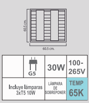 LUMINARIO T5LR-310/S 100-265V REJILLA