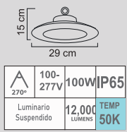 LED UFO-100 C 100W 50K 100-277V