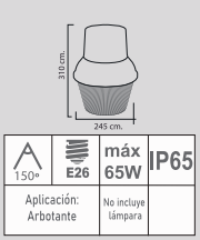 LUMINARIO LED SUBURBANA E26 S/F