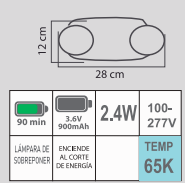 LÁMPARA DE EMERGENCIA LED R2F 100/277V