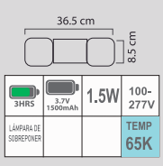 LÁMPARA DE EMERGENCIA LED 2FC 100-277V