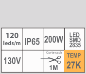 MANGUERA LED PLANA 200W 27K 130V SMD-2835 25M 120L ULTRA