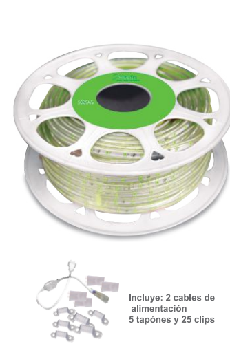 MANGUERA LED PLANA 150W SMD 2835 25M VERDE 60L