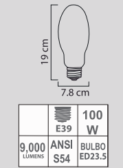 FOCO SODIO 100W ED23.5 E39