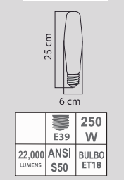 FOCO SODIO 250W ET18 E39