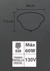 LUMINARIO DE TECHO LT-02 2L/CF E26