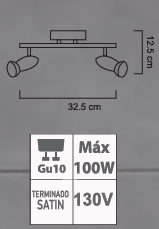 LÅMPARA DE RIEL 2L LTR-01/2L SATIN