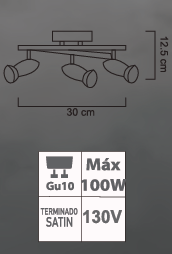 LÅMPARA DE RIEL 3L LTR-02/3L SATIN REDONDA