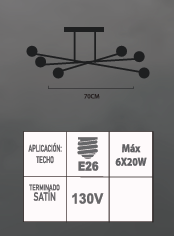 LUMINARIO TECHO LT-06/S E26 SATIN