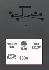 LUMINARIO TECHO LT-05/B E26 BLANCO