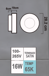 LUMINARIO DE TECHO LT-14/ LED 16W SATIN