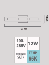 LUMINARIO DE PARED LP-22/S LED 12W 100-265V SATIN