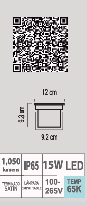 LUMINARIO LED DE PISO EPI-306/N 15W 65K 100-265V IP65