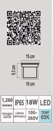 LUMINARIO LED DE PISO EPI-304/S 18W 65K 100-265V IP65