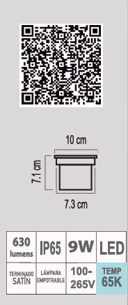 LUMINARIO LED DE PISO EPI-303/S 9W 65K 100-265V IP65